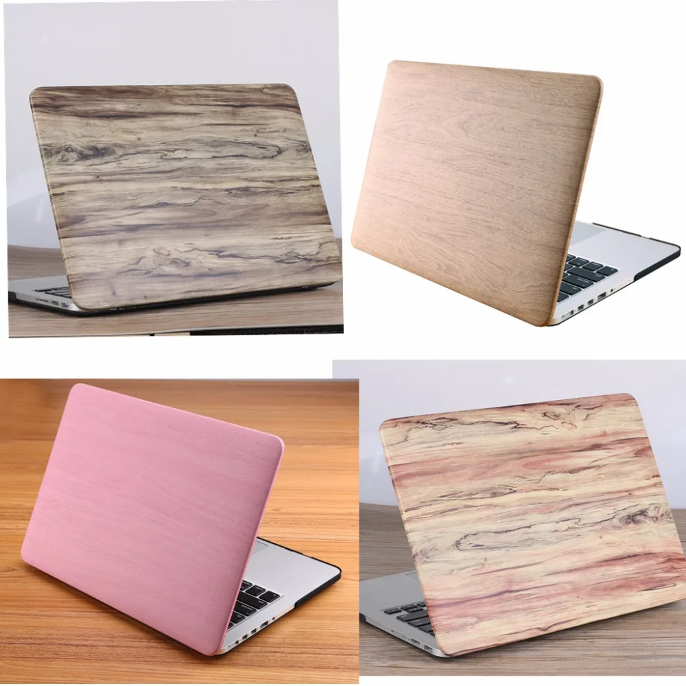 Luxury Wood Grain PU Leather Laptop Case for Macbook Air 13 Case for