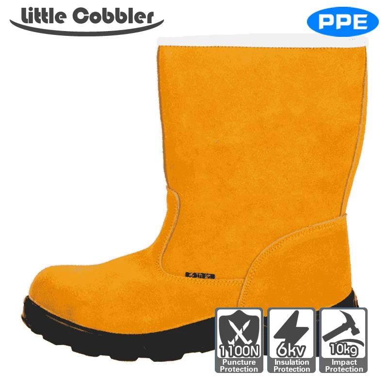 New Product  Men's Plus Size Breathable Puncture Proof Steel Toe Safety Shoe Cow Leather High temperature Resist 