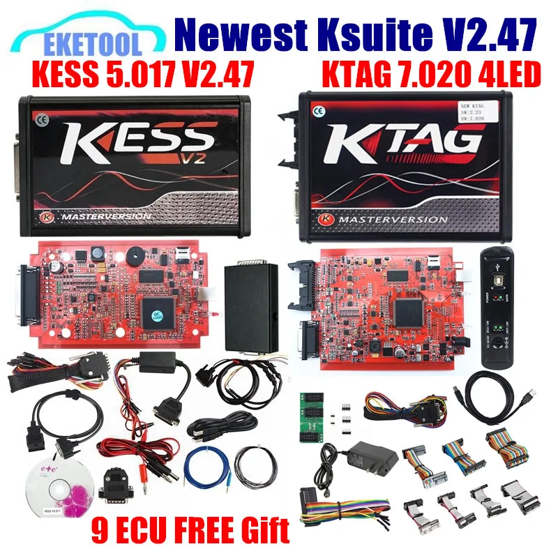 

DHL FREE KESS V2.47 V5.017 V2 5.017 KTAG SW2.25 HW 7.020 OBD2 Manager Tuning Kits No Tokens Limited EU Red PCB Online Version