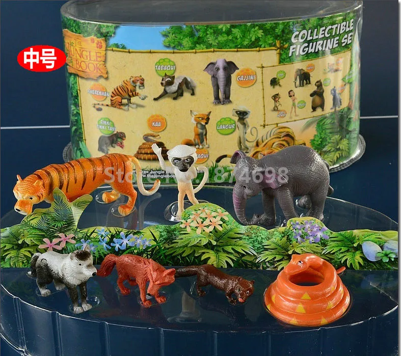 Джунгли принц Mowgli King Louie Baloo Kaa Shere Kahn bugeera Hathi Figure Toy 2 комплекта из 14 предметов детские игрушки подарки для мальчиков