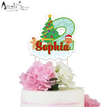 

Christmas Theme Paper Cake Topper Birthday Party Decoration Supplies Snow Man Cake Topper Event Party Custom-Made