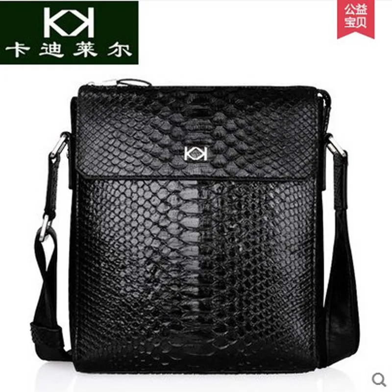 

KADILER 2018 new hot free shipping Python skin single shoulder bag Leisure business luxury leather men bags