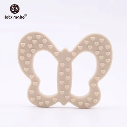 Let's Make Food Grade Silicone Butterfly Teether DIY Accessories Dummy Clip Rattles Pendant Nursing Necklace Charms Baby Teether