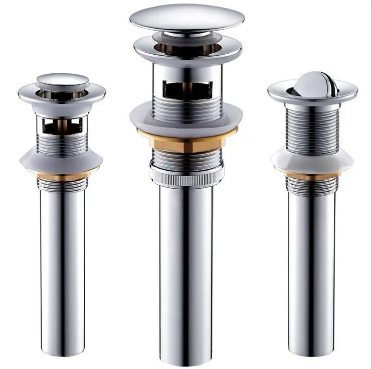 Bathroom Accessories. Modern Chrome Finish Brass Pop Up Sink Drain
