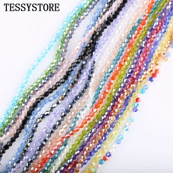

110pcs 4mm Small AB Color Cut Faceted Crystal Beads Loose Spacer Round Glass Beads For Jewelry Making Bracelet Accessories