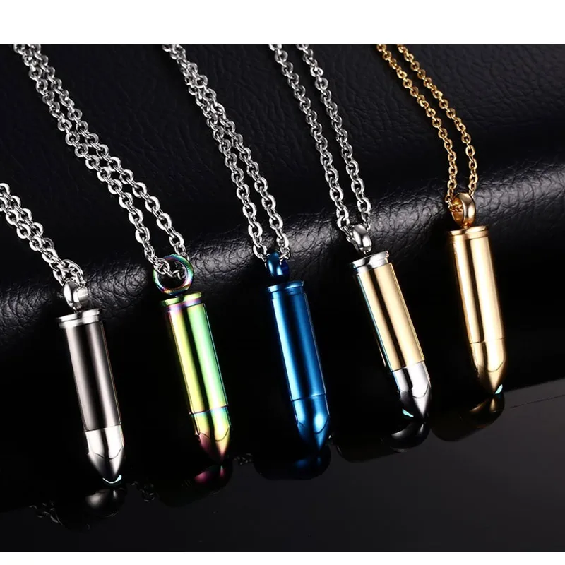 Vnox может открыть пуля Цепочки и ожерелья подвеска Нержавеющая сталь 5 цветов обещание любителей ювелирные изделия