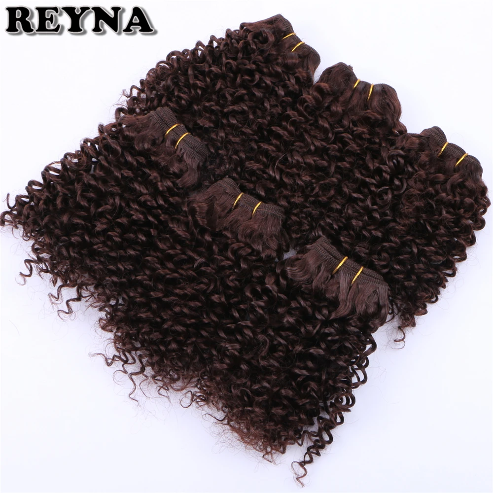 REYNA Kinky Curly синтетические волосы для женщин высокая температура волокно Ткань пучки волос 6 шт. 210 г 8 "дюймов химическое наращивание волос