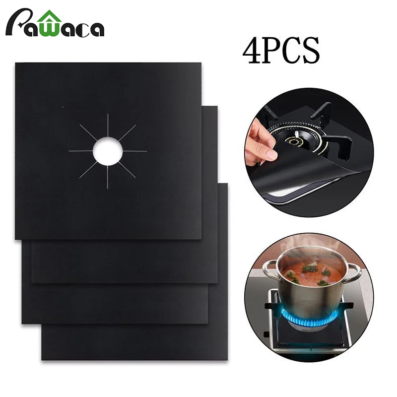 Buy 4pcs/set Gas Stove Protectors Cover Burner Non