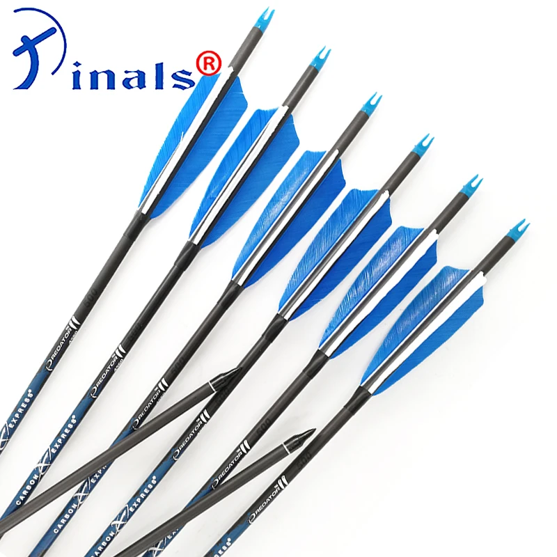 

Archery CE Spine 500 28/30/32Inch Carbon Arrows Shafts Turkey Feathers Vanes Points for Compound Recurve Bow Hunting