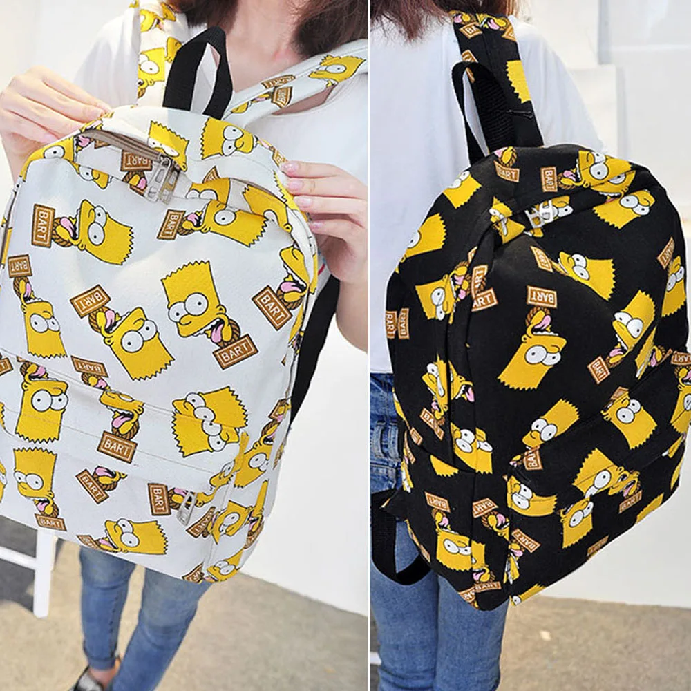 Simpson la lona Mochila de dibujos animados impreso bolsas para la escuela adolescente niñas hombro bolsa Mochila femenina Sac bolsas para las mujeres 2018 Simpson la lona Mochila de dibujos animados impreso bolsas para la escuela adolescente niñas hombro bolsa Mochila femenina Sac bolsas para las mujeres 2018