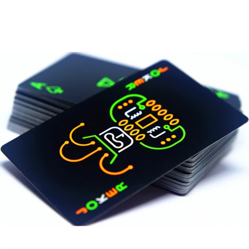Черный ночной светящийся флуоресцентный набор покерных карт тренд 54 шт. колода покер классический инструмент трюки чистый черный