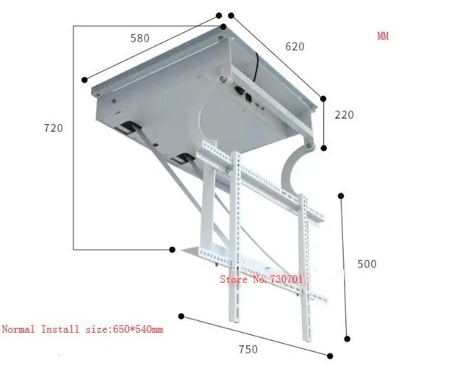 Eversion моторизованный Электрический Потолочный Led ЖК-телевизор подъемная вешалка держатель функция дистанционного управления 110 v-250 v, подходит для 3"-70" tv Ma