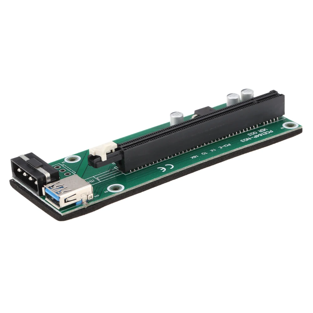 5 шт. USB 3,0 PCI-E PCI Express 1x to 16x удлинитель Riser Board Card Adapter с кабелем питания SATA и usb-кабелем