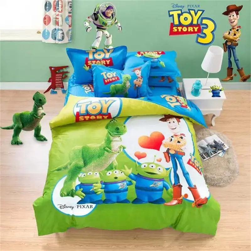 Toy Story Bedding Set Queen Size For Children,cute Cartoon Bright