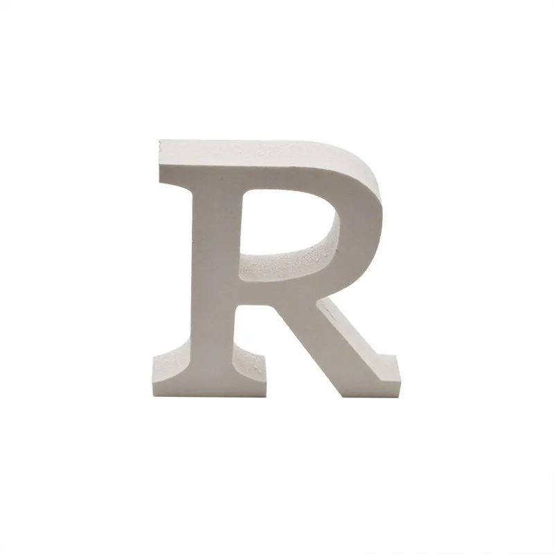 1 шт. 10 см 3D белые деревянные буквы свободно стоящие деревянные изделия Алфавит для свадебной вечеринки на день рождения DIY ремесло поставки персональное имя дизайн 75 - Цвет: R