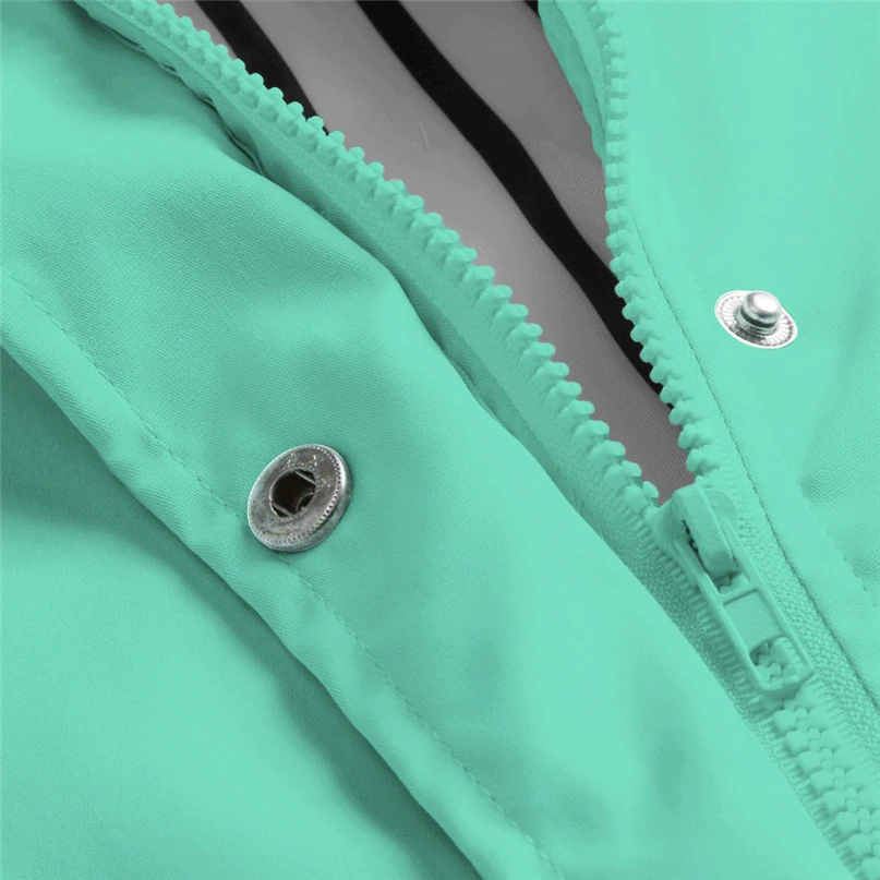 Women Jacket Fashion Cloth Casual Coat Solid Rain Jacket Outdoor Plus Waterproof Hooded Raincoat Windproof Outwear #FS#4OT25 (36)