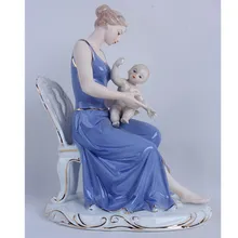 Керамика материнская любовь девушка Статуэтка женщины фарфоровая статуя красоты ремесло орнамент аксессуары украшения дома подарок R2189