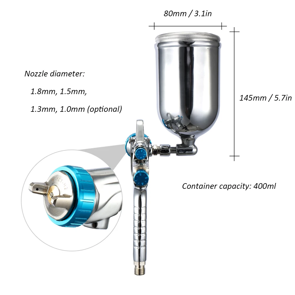 Профессиональный мини спрей пистолет распылитель краски, сохнущая на воздухе, спрей машина распылители краски Пескоструйный пистолет для нейл-арта, шаблон 1,0/1,3/1,5/1,8 мм