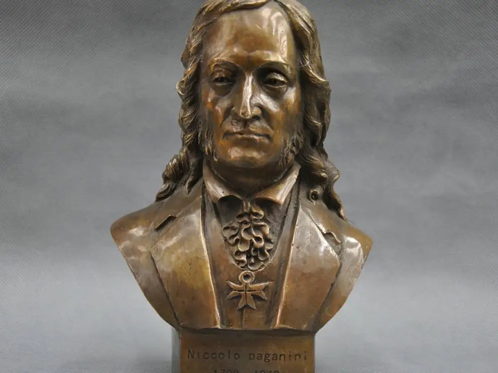 

8'' Italian Great Musician Niccolo Paganini Bust Bronze Statue