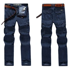 Повседневные военные джинсы с несколькими карманами, Мужская одежда, мужские джинсы, Большой размер,, высокое качество, брюки, homme, уличная одежда, повседневные брюки