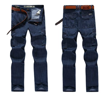 

Casual Military Multi-pocket Jeans Male Clothes Men jean Big Size 2019 high quality pants homme streetwear casual trousers 2019