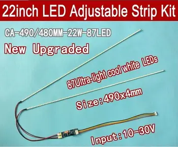 

10pcs/lot 490mm Adjustable brightness led backlight strip kit,Update your 22inch ccfl lcd screen panel monitor to led bakclight