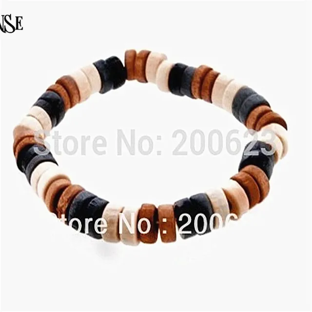 Vintage African Style Black Brown Beige Hawaii Wooden Beaded Vintage African Style Black Brown Beige Hawaii Wooden Beaded Bracelets Bangles Elastic Wood Bangle Men