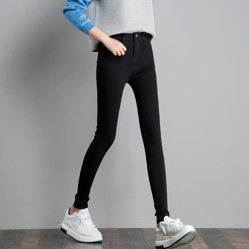 YSDNCHI Pencil Pants Ladies Jean Trousers New Black Tight  High Waist Straight Leg Pant Women Hot Selling Elegant Crop Trousers best leggings for women