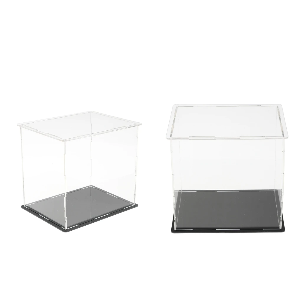 2pcs Clear Acrylic Display Box Case Model Display Dustproof 13.5x10x13cm