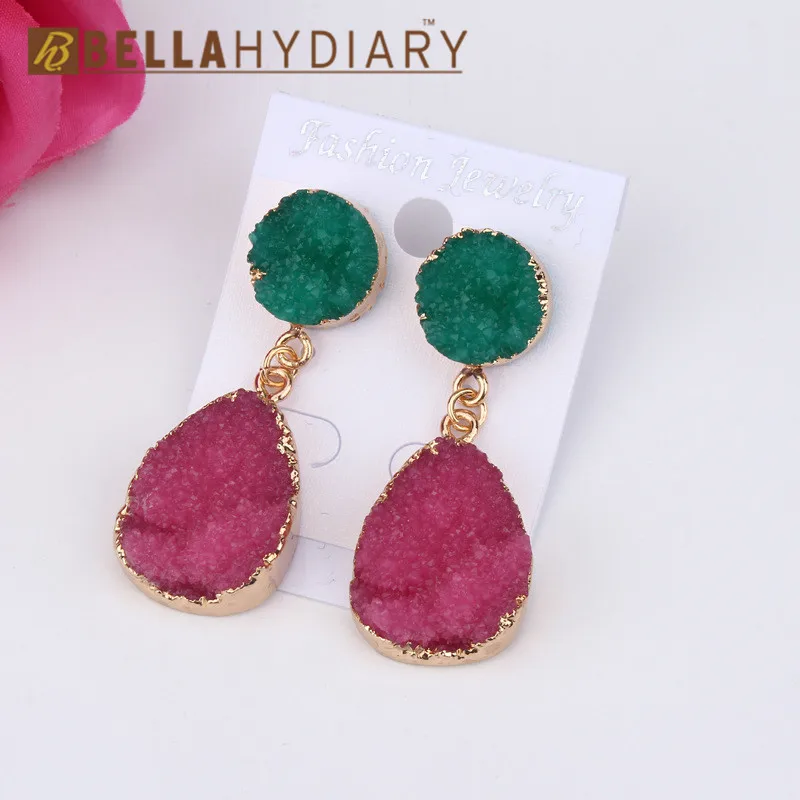 8Druzy earrings resin earrings jewelry Ohrringe bijoux earings earring earing pendientes brinco earrings vintage jewelry wedding earrings geometric earrings long earrings gifts for women korean earrings