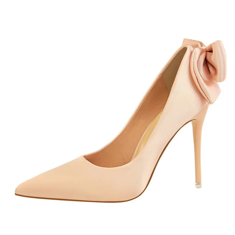 2018 Акция zapatos mujer Tacon женская обувь весна на высоком каблуке с бантом тонкие