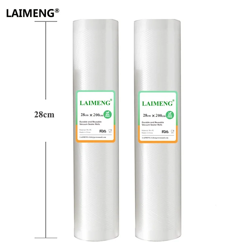 

LAIMENG Vacuum Packing Machine Bags 2M 3M 5M 28CM Width 2 Rolls/Lot Vacuum Sealer Packages Bag For Food Storage R131