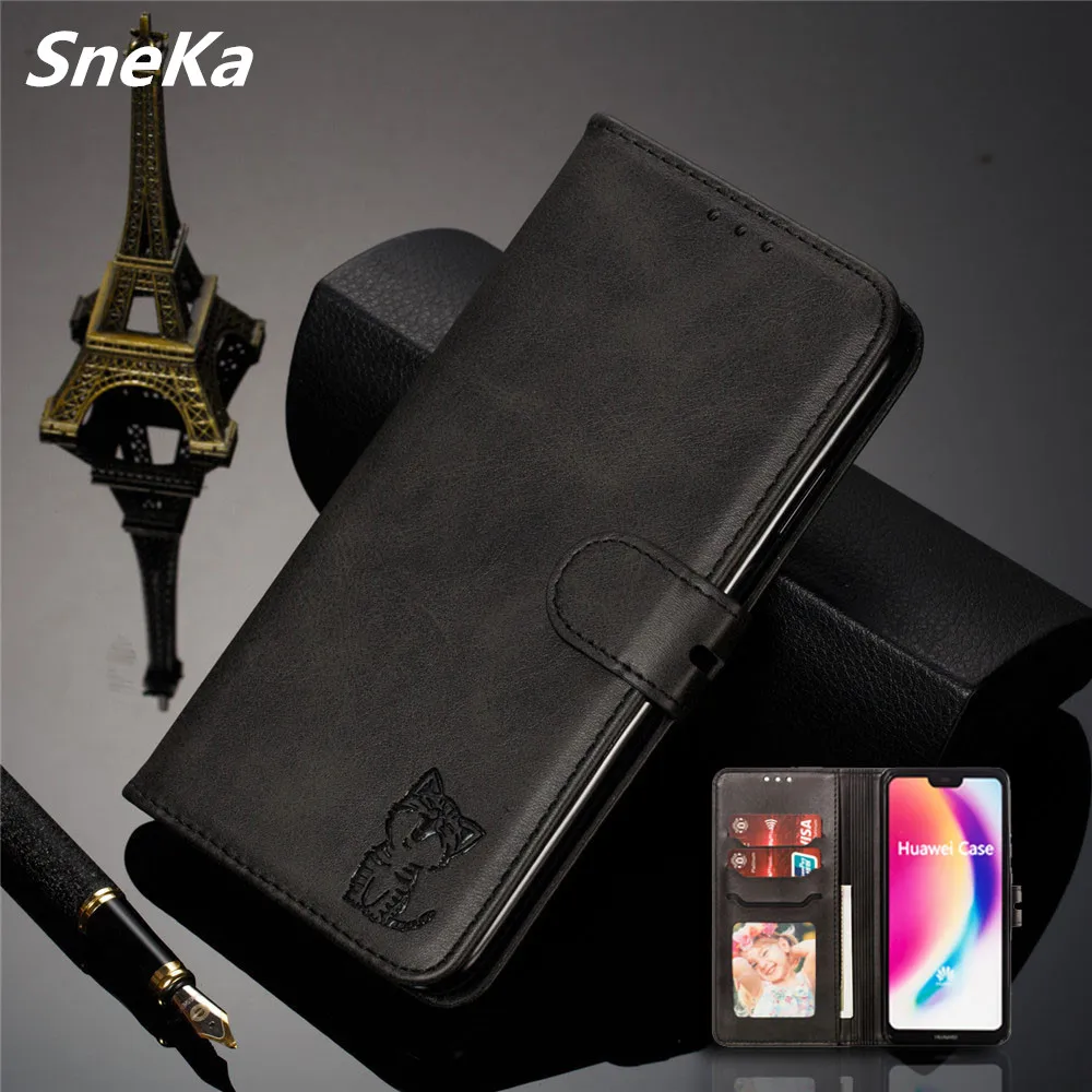 

Leather Flip Case For Huawei P20 P30 Pro Lite Mate 20 Lite Pro Y7 PRIME 2018 2019 Wallet Stand Book Cover On Honor 7C 5.99" Case