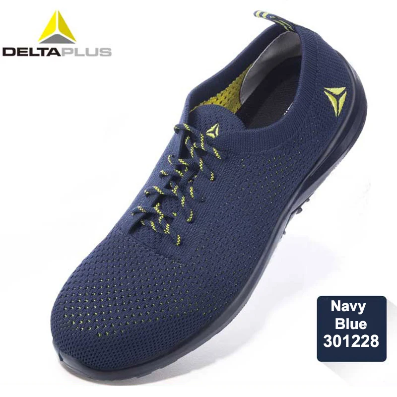 Deltaplus стальная безопасная обувь Летняя дышащая Рабочая обувь легкая Рабочая противоскользящая прокалывающая защитная обувь - Цвет: 301228 navy blue