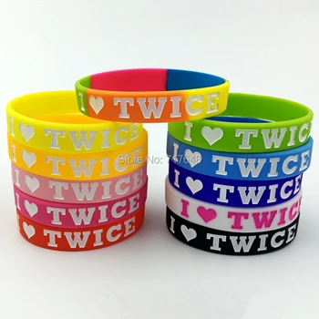 

100pcs TWICE wristband silicone bracelets free shipping by ePacket