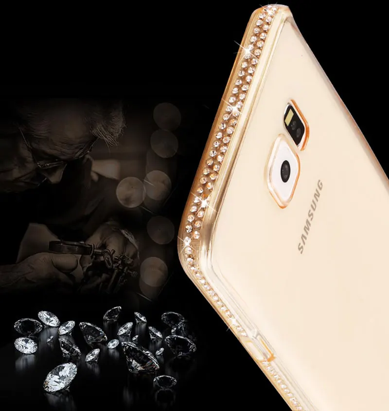 Роскошный алмаз мягкий TPU чехол для samsung Galaxy A3 A5 A7 J3 J5 J7 S6 S7 край S8 S9 плюс Grand Prime Чехлы для крышки Fundas