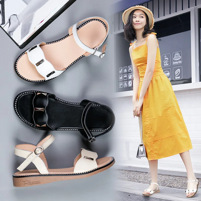 

Leather Parisian family thick bottom sports wind sandals women's shoes daliu-dl333
