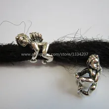 5 шт./лот, тибетская Серебряная коса для волос, дреды, бусины, кольца, трубка, около 5,5 мм, отверстие для волос, аксессуары