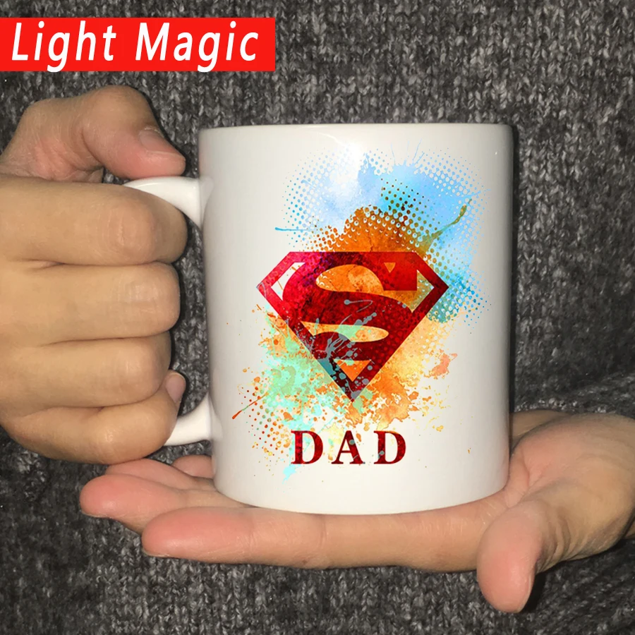 

white color dad is superman funny coffee mug 350ml Porcelain best tea cups mug