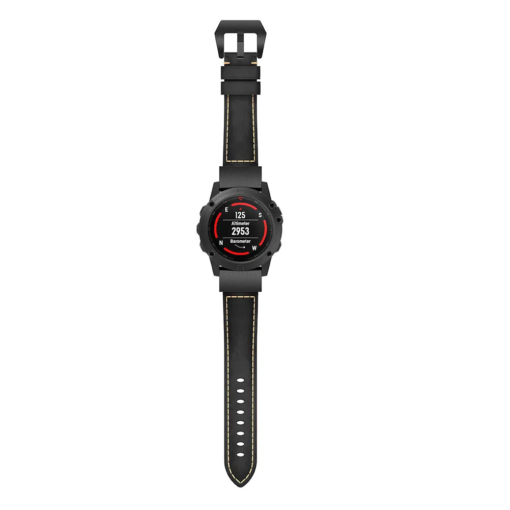 Кожаный ремешок для наручных часов быстросъемный смарт браслет Garmin Fenix 5/5X/5S Plus