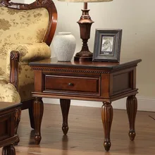 wooden side table American style sofa side table European style small coffee table renmen side table walnut