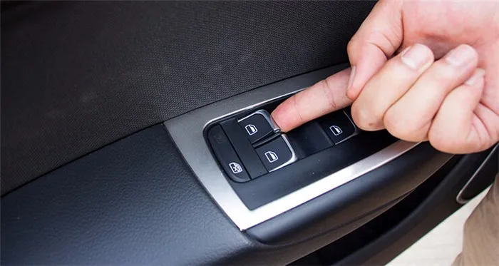 Chrome Car Door Armrest Window Lifter Buttons Decal Cover Trim Interior Molding Decal 3D Stickers 7pcs For Audi A3 8V 12-15  (7)