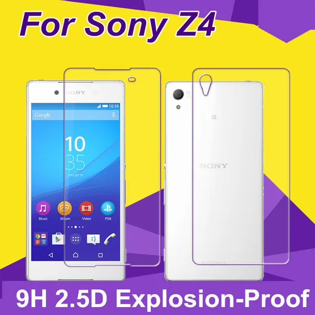

2PCS Front + Back Tempered Glass 9H Protective Film Explosion-proof Screen Protector for Sony Xperia Z3 Plus E6553 Z3+dual E6533