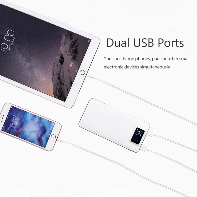 Мощность Bank 20000 мАч Quick Charge Dual USB внешняя Батарея портативный зарядное устройство