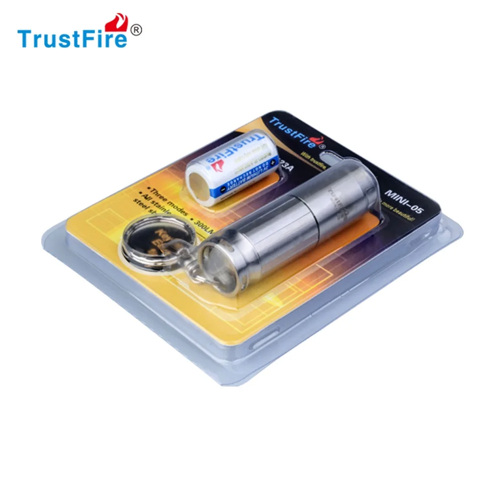 TrustFire mini-05 флэш-светильник 300LM XML 2 светодиодный светильник брелок маленький размер фонарь использовать CR123A Водонепроницаемый Открытый флэш-светильник s