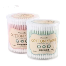 200 шт. Макияж Ватные палочки детские Для женщин Красота ватные палочки двойной голову составляют дерево Щупы нос, уши Тематические товары про рептилий и земноводных Косметика Здоровье инструмент