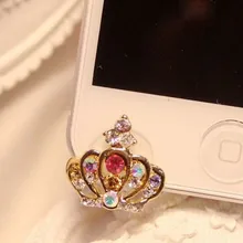 Корона с алмазами, заглушка от пыли для Iphone 4 4s, Galaxy s3 s4 3,5 мм разъем для наушников