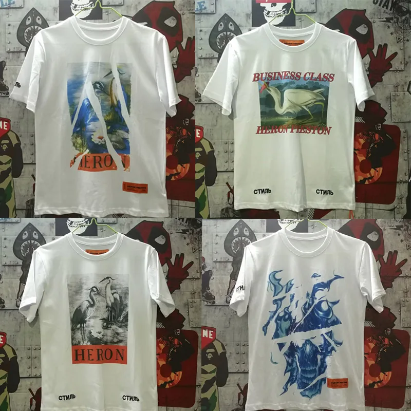 

Heron Preston T Shirt Men Women Hip Hop 1:1 High Quality Top Tees Crane T-Shirt Heron Preston