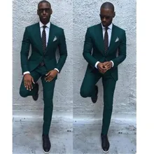 new Fashionable men’s suits New Dark Green Men Suits Formal Business Tuxedos Men Wedding Suit Jacket+Pants custom