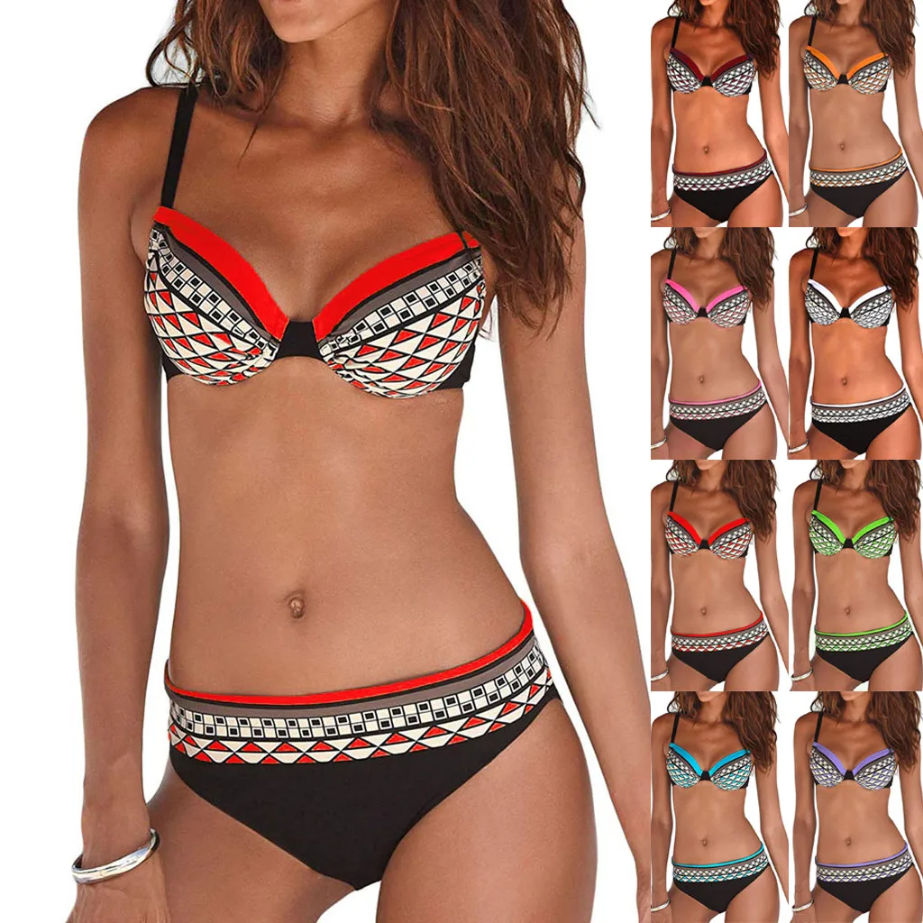 

Women's swimsuit Floral Print Bikini Set Swimming Two Piece Swimsuits Swimwear Beach Suit swimwear women tankini bikini set @5